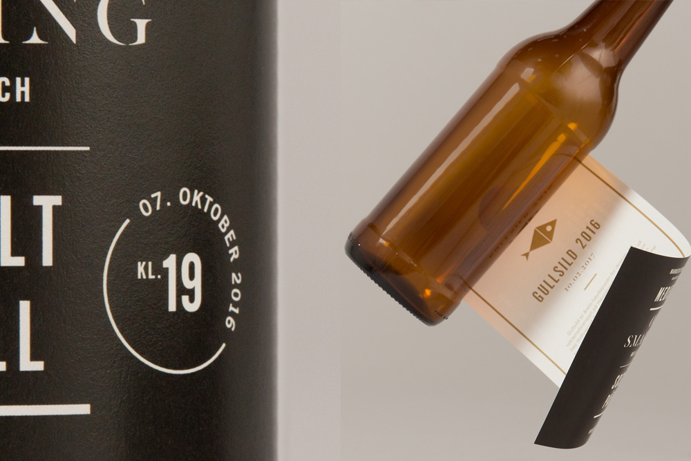 Image of a beer bottle wrapped in lable branding by Larssen & Amaral