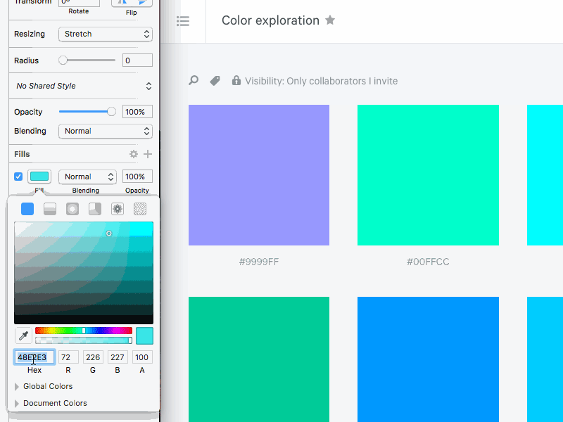 Add color samples from Sketch to Dropmark