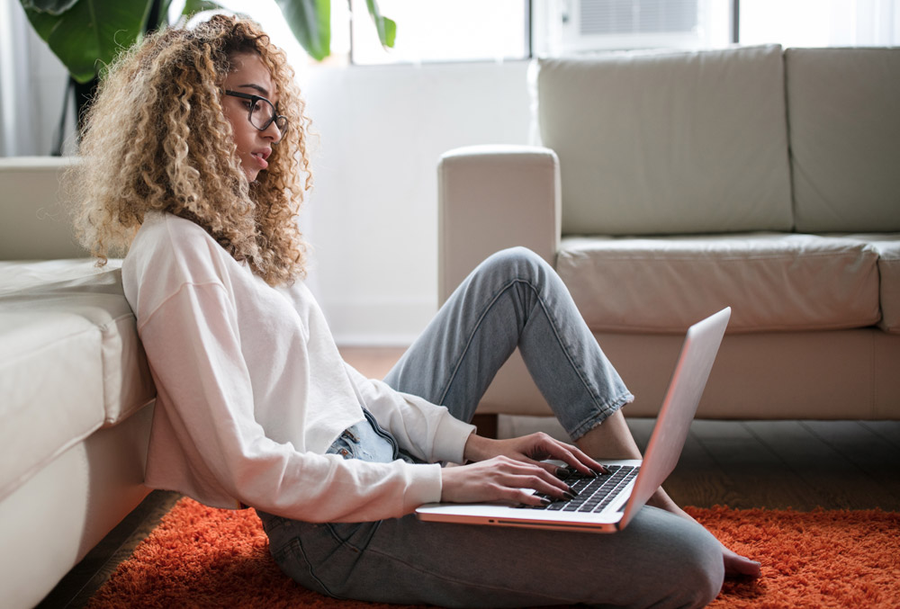 woman on her laptop