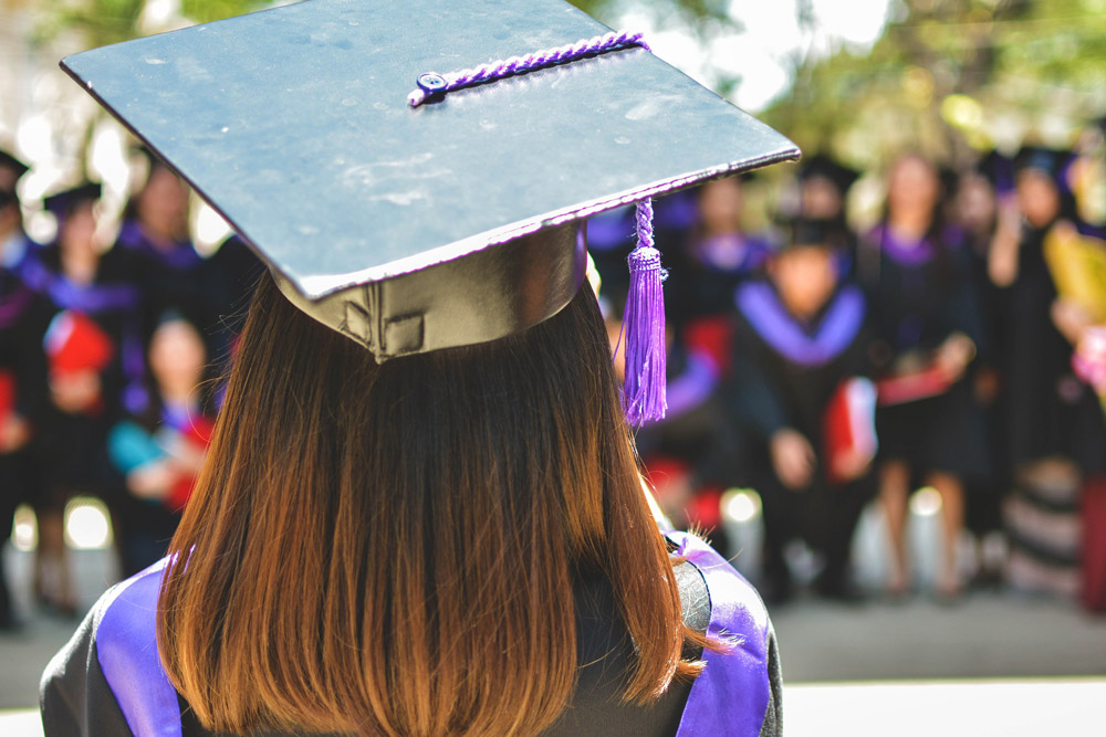 Image of a girl wearing graduate cap